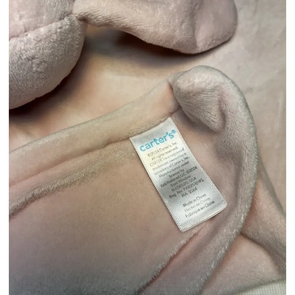 Carters Pink Bunny Lovey Baby Security Blanket Floral Ears Plush 2024